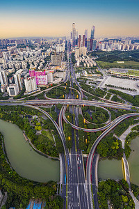 青竹摄影照片_城市晚霞南宁城市风光照片景区无人机摄影图配图