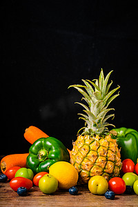 菠萝蔬果水果食品新鲜摄影图配图