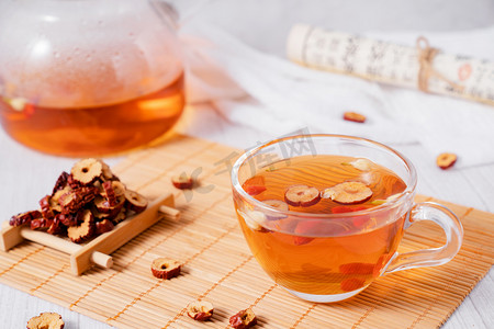 茶饮饮品红枣枸杞茶养生茶摄影图配图