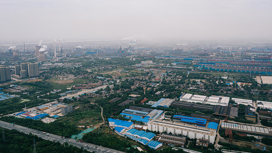 武汉城市建筑阴天建筑群青山航拍摄影图配图