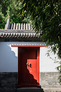 颐和园红门城墙摄影图