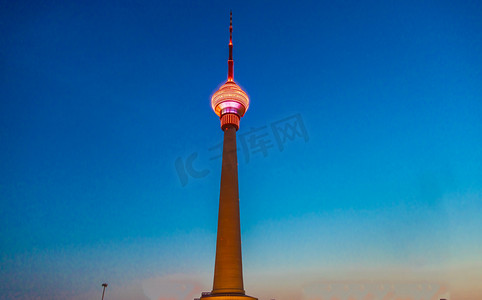 北京夜景中央电视塔帝都高楼摄影图配图