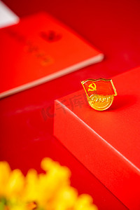 七一红色建党节100周年庆典摄影图配图