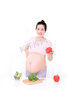 孕妇饮食健康生活方式休息摄影图配图
