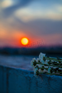 摄影照片_风景夕阳夕阳天台无摄影图配图