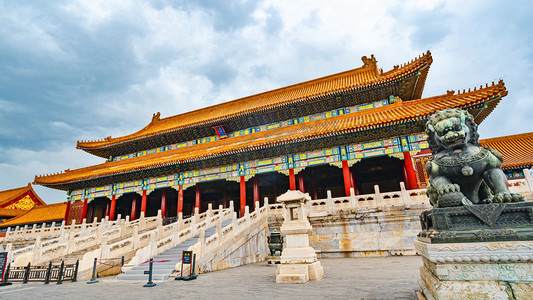 震撼北京紫禁城金銮殿太和殿正门风光