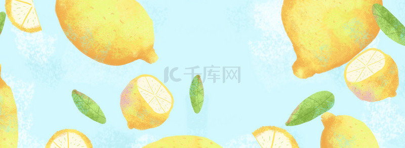 清凉夏天夏季六月柠檬背景图