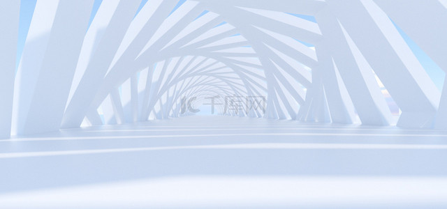 c4d图背景图片_C4D白色建筑场景几何光影延伸