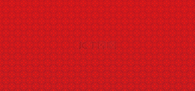 红色喜庆圆形花卉中式春节banner背景