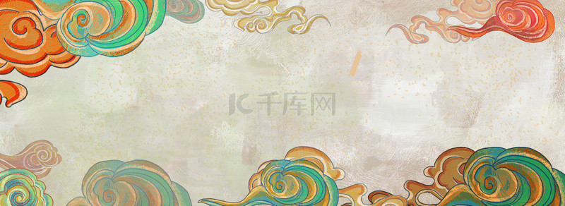壁纸背景图片_中国风敦煌古典云纹背景图