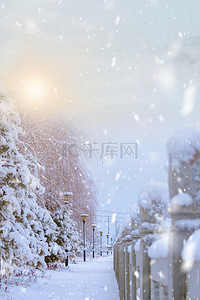 大雪背景图片_简约大雪景色摄影图背景