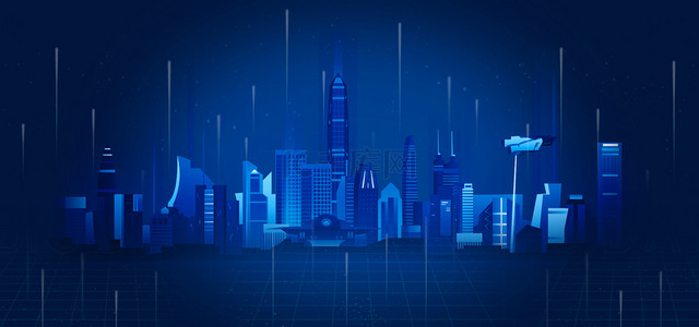 深圳城市建筑蓝色科技背景