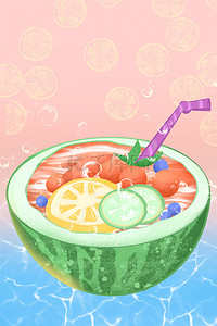 冷饮水果背景图片_夏季冷饮饮品甜食广告背景