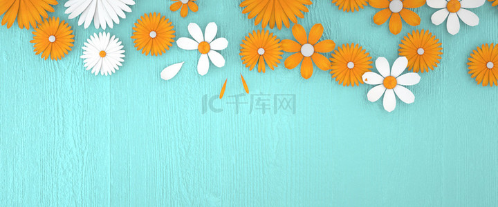 春日活动背景图片_C4D创意花朵背景