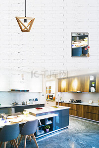 厨房背景图片_简约室内厨房装修背景素材