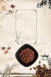 厨房背景图片_花椒调味品调料海报背景
