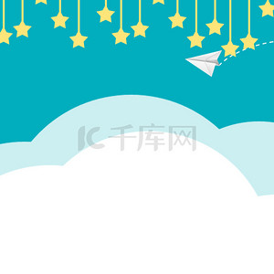 蓝色天空儿童卡通背景