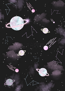 planet illustration星空背景