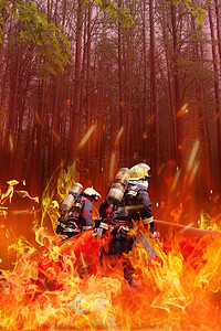 安全背景图片_创意合成消防宣传日背景