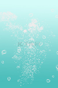 水滴背景图片_小清新湖蓝色水滴夏季海报背景