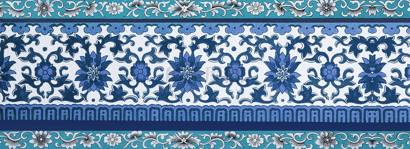 蓝色中式风背景图片_蓝色民族风古典花纹底纹背景