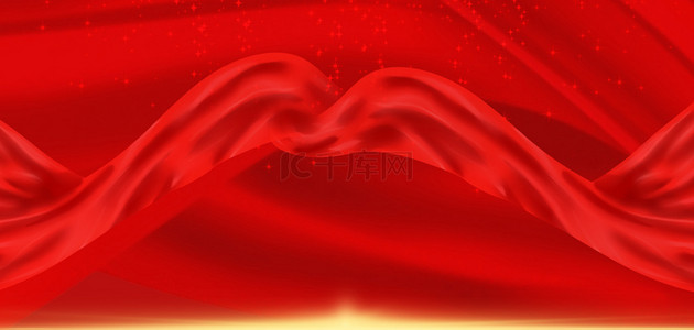 红色商业风背景图片_周年庆光点红色简约周年海报