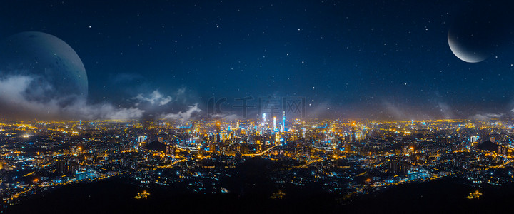 夜景城市科技背景图片_城市夜景创意科技背景