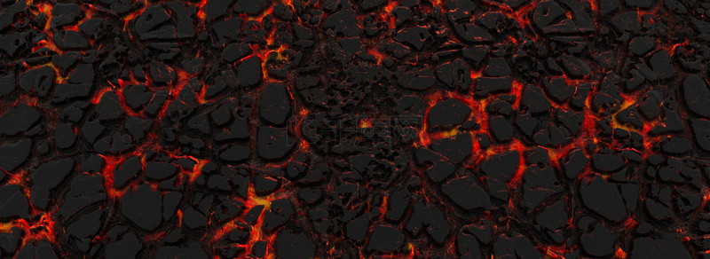 背景黑红背景图片_黑色熔岩岩浆自然banner背景图