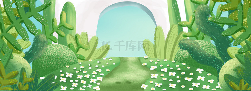 绿色春天春分节气自然风景背景图