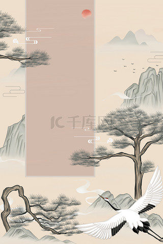 九月九日重阳节中国风水墨海报背景