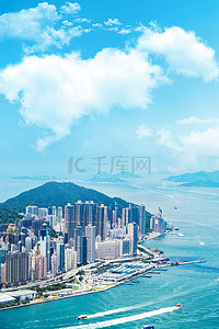 出游素材背景图片_香港维多利亚旅游背景素材