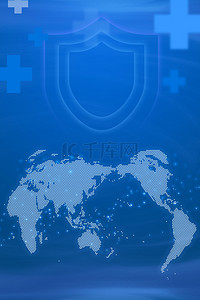 全球全球背景图片_蓝色全球抗击疫情背景