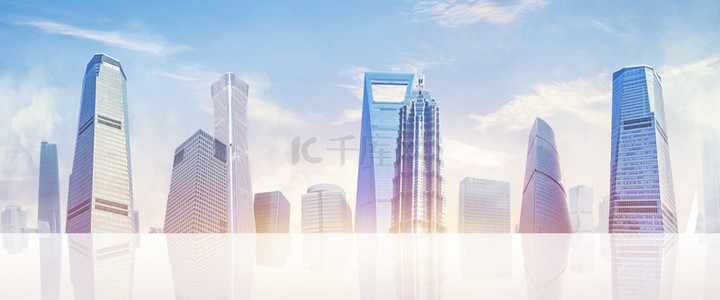 城市商业背景背景图片_商务简约未来城市科技背景