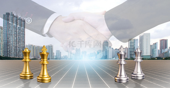 棋牌背景图片_企业商务文化竞技对弈背景