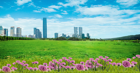 花背景图片_建筑地产绿色环境背景