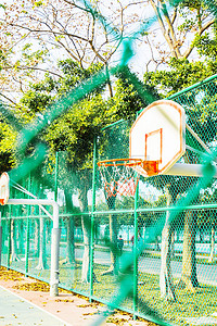 学校室外篮球场背景素材