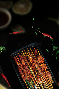 中华美食背景图片_舌尖上的烤肉中华美食背景图片