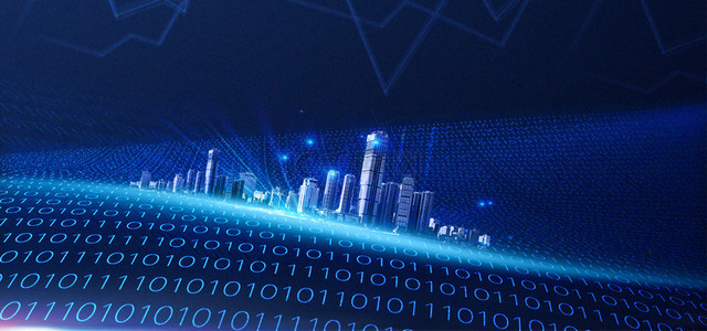 数据科技感城市蓝色背景