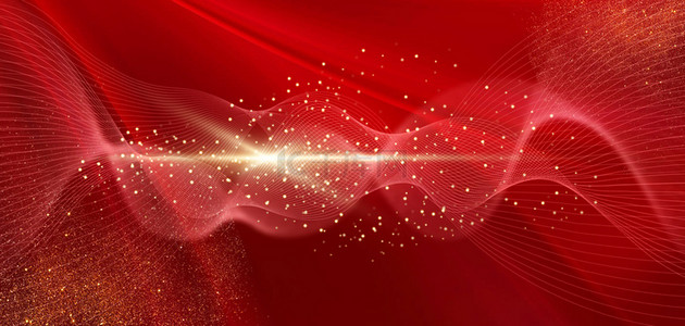 周年庆背景图片_周年庆线条红色简约光效粒子