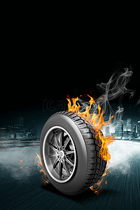 汽车背景背景图片_汽车轮胎售后保养维修海报背景