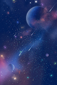 星星梦幻背景图片_梦幻简约通用星空星球星辰背景