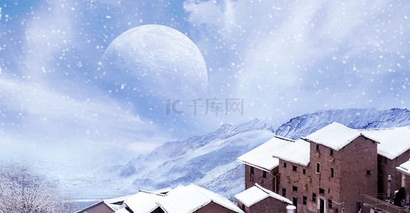 简约雪景创意合成背景图片_创意简约雪景背景合成