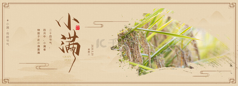 小满麦穗雨季节日BANNER