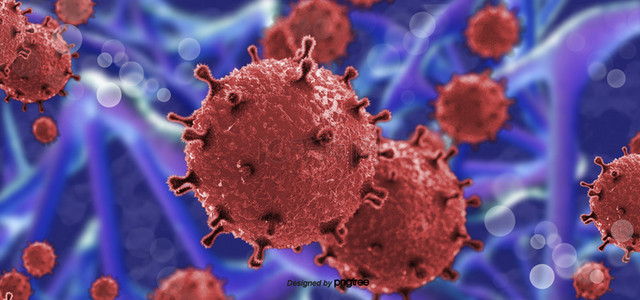 写实病毒三维dna抽象病毒细胞蓝色背景