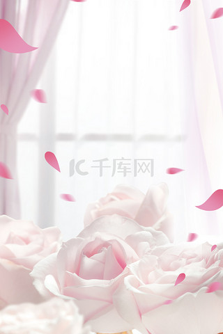 浪漫风情人节玫瑰背景海报