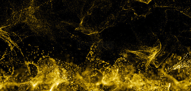 粒子黑金背景图片_科技粒子粒子黑金简约大气背景海报