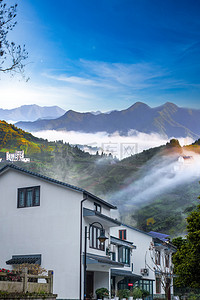 房子国风背景图片_中国风旅游民宿背景