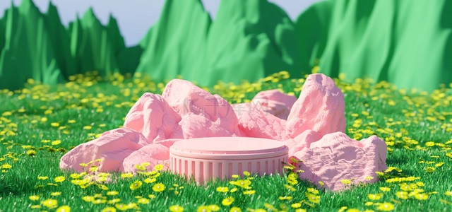 春天花草展台c4d