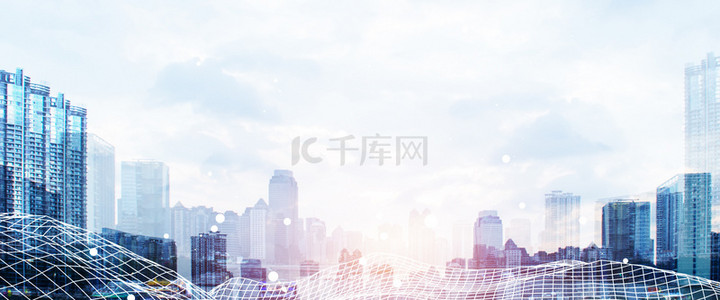 封面背景图片_未来城市商务科技城市大数据背景