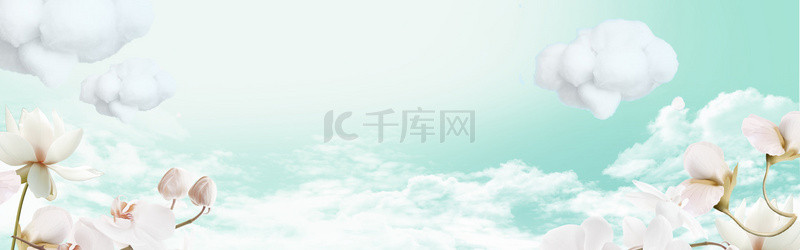 环保家装节花簇绿色清新banner